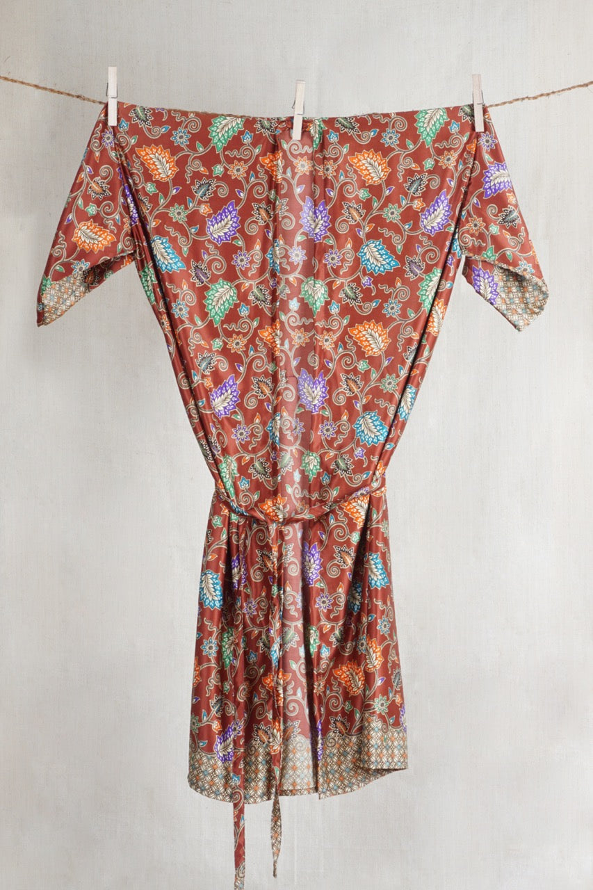 Mahogany Sunset  Balinese Silk Kimono