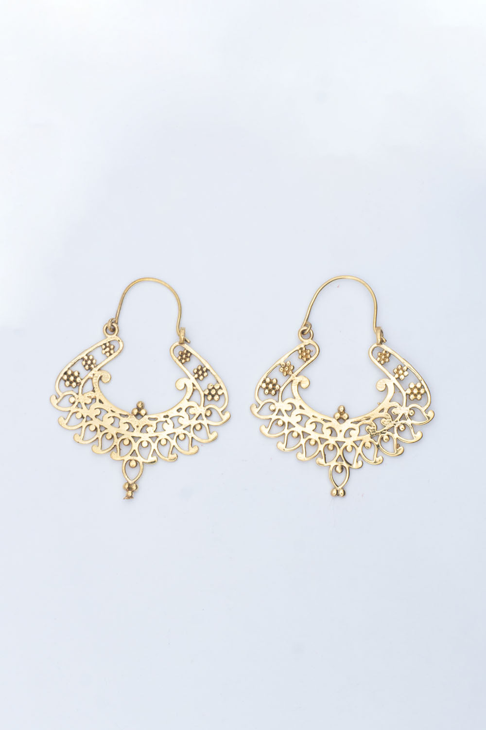 Wings Open Engraved Hoop Earrings