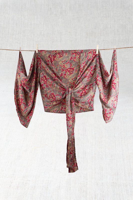 Ruby Radiance Silk Cropped Top