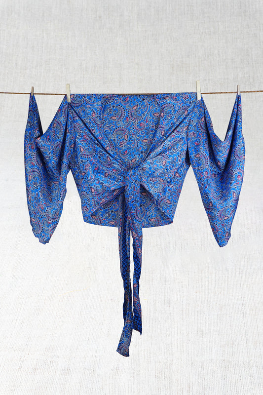 Ocean Odyssey Silk Cropped Top