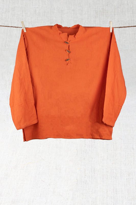 Rustic Saffron Hemp Kurta