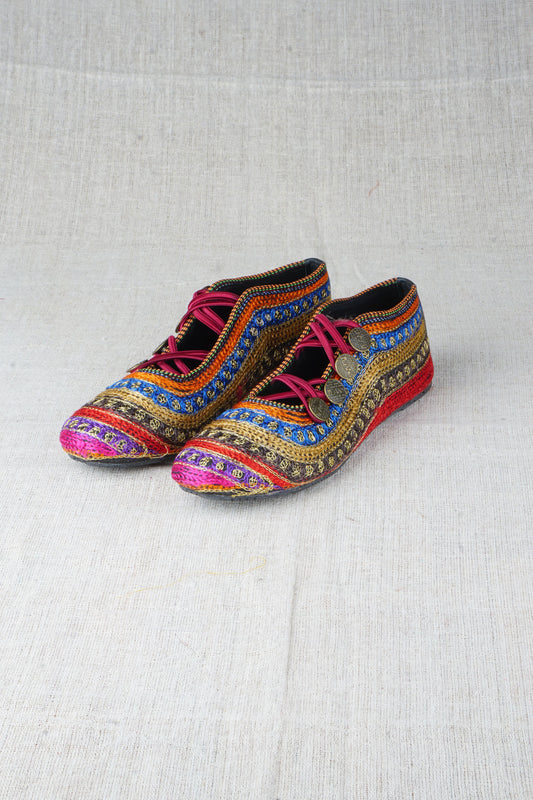 Turquoise Trance Indian Rajasthani Shoes