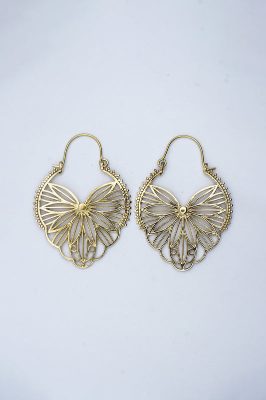 Floral Hoop Earrings