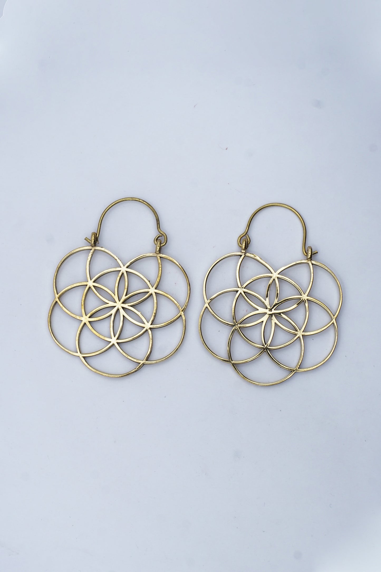 Flower of Life Geometric Hoop Earrings