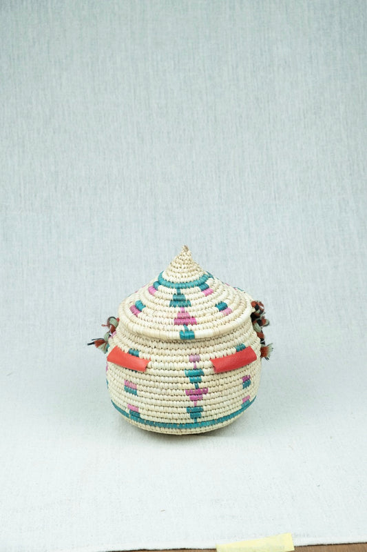 Beige Bliss Palm Wicker Bowl S