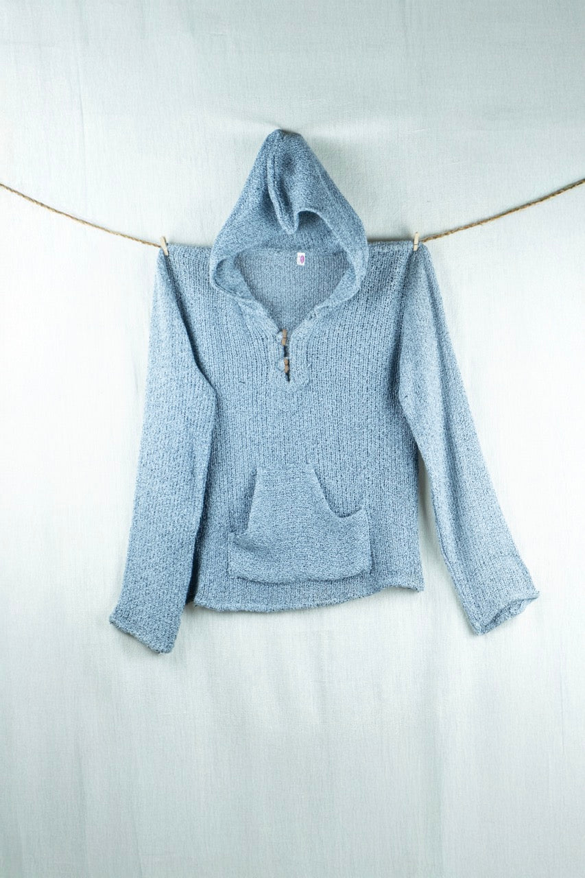 Silver Blue Hemp Hoodie
