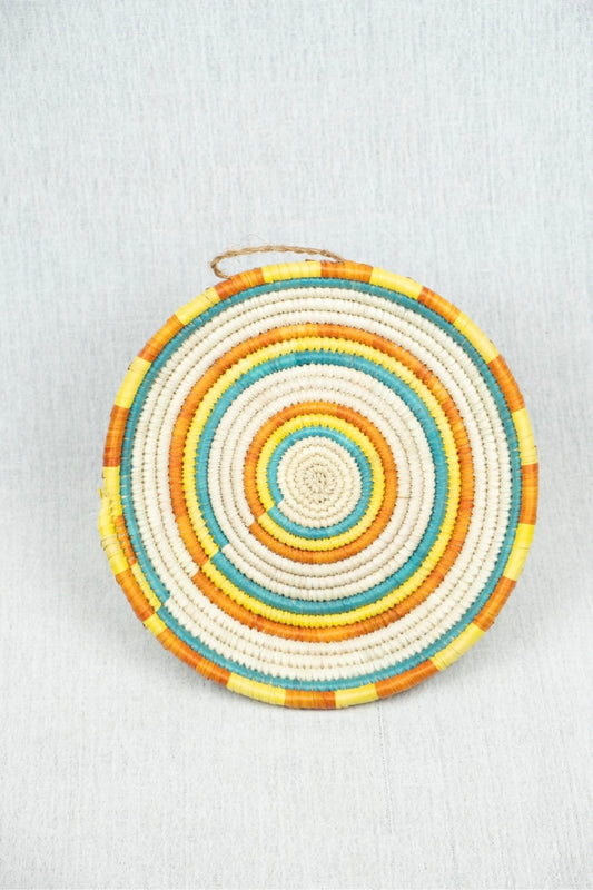 Verdant Glow Palm Wicker Plate L