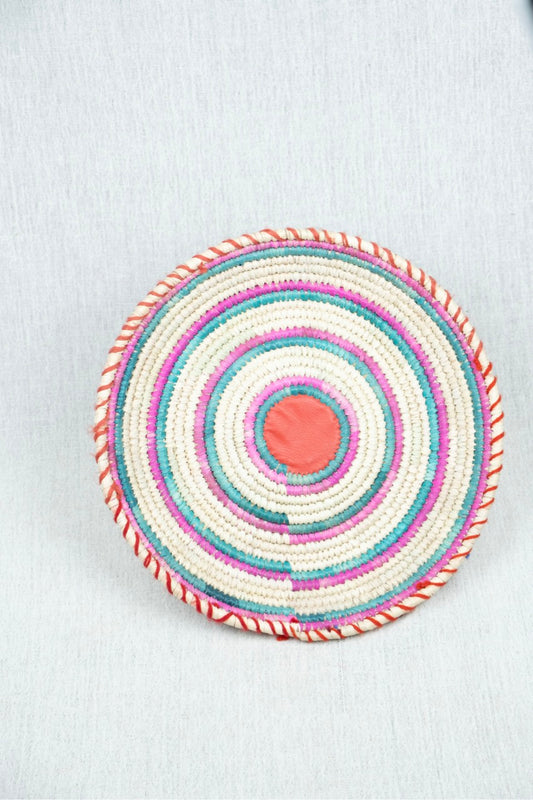 Cheerful Spectrum Palm Wicker Plate XL