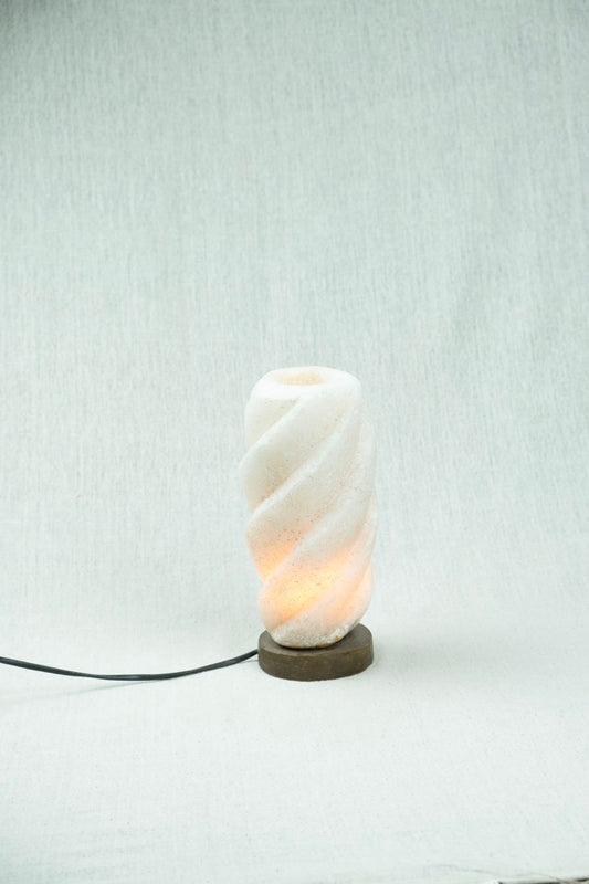 Tall Spiral Siwan Rock Salt Lamp