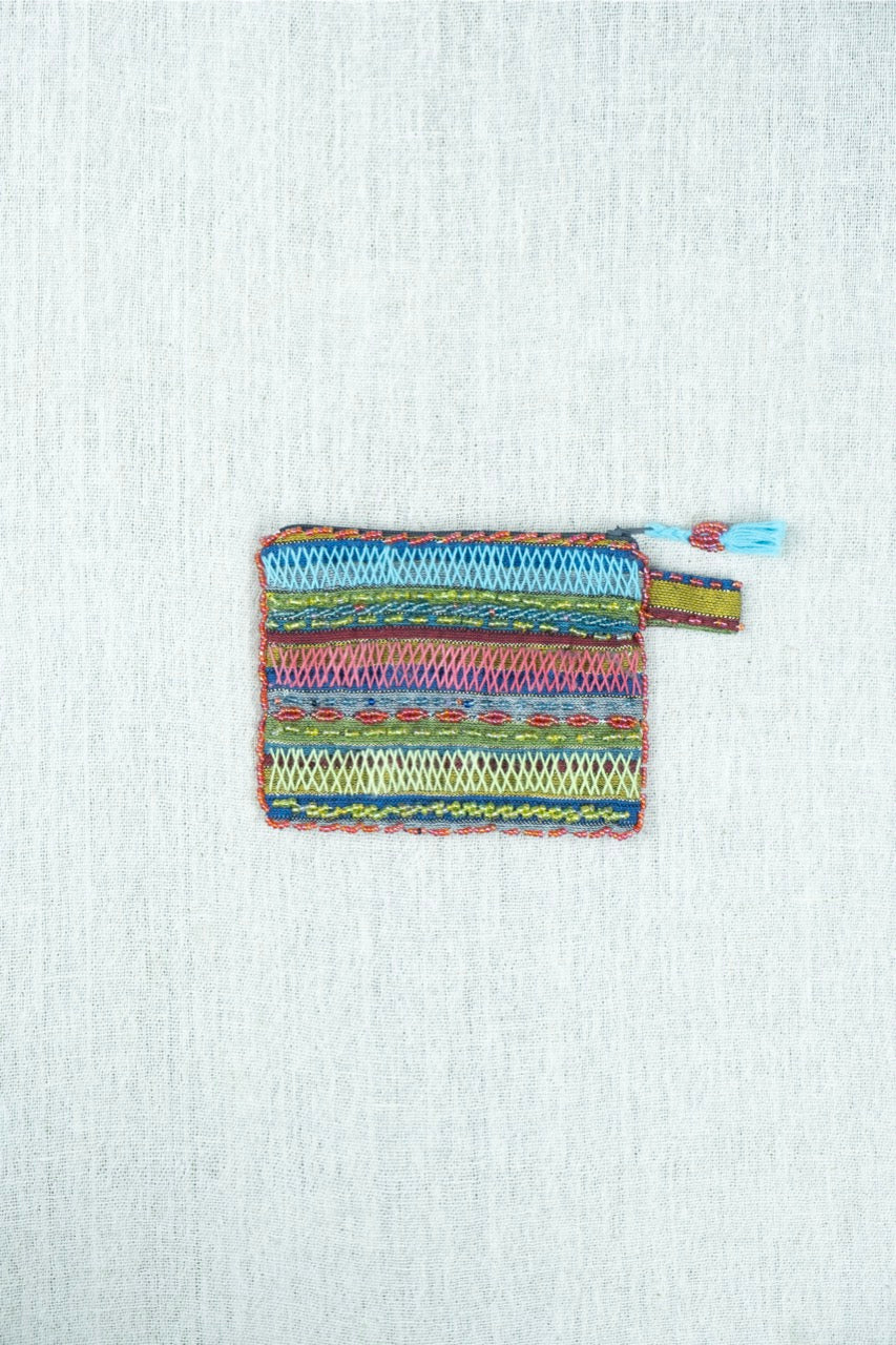 Azura Verde Hand Embroidered Pouch