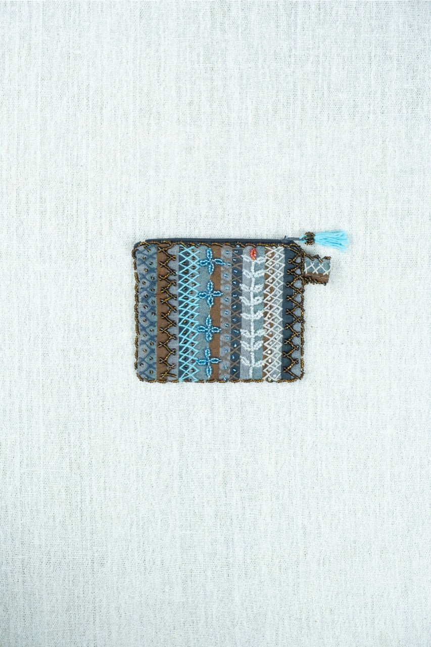 Sahara Cloud Hand Embroidered Pouch