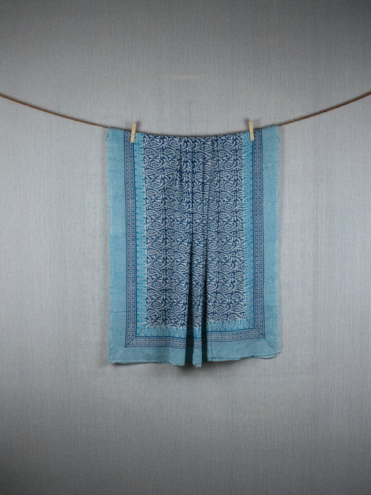 Blue Serenade Sarong - Hand block printed