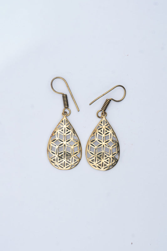 Tear Shaped Geometric Dangle Earrings