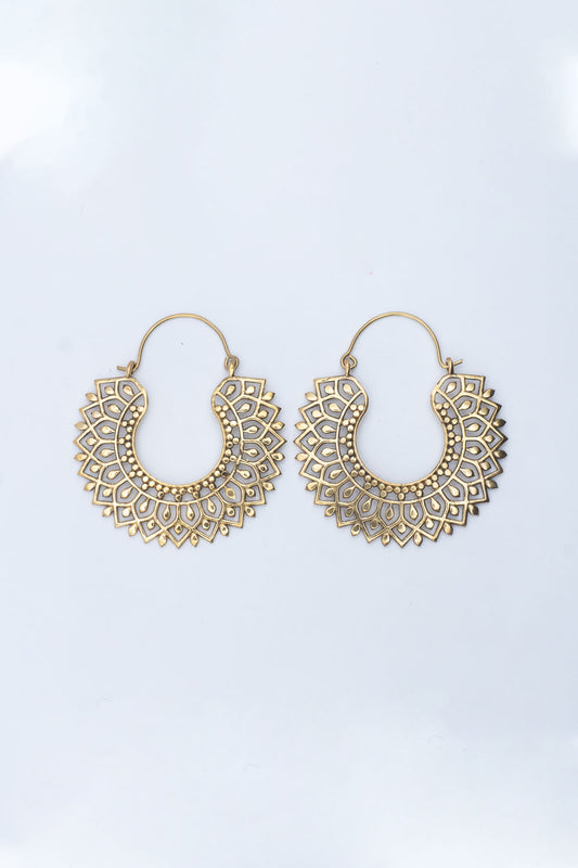 Pointed Round Hoop Earrings