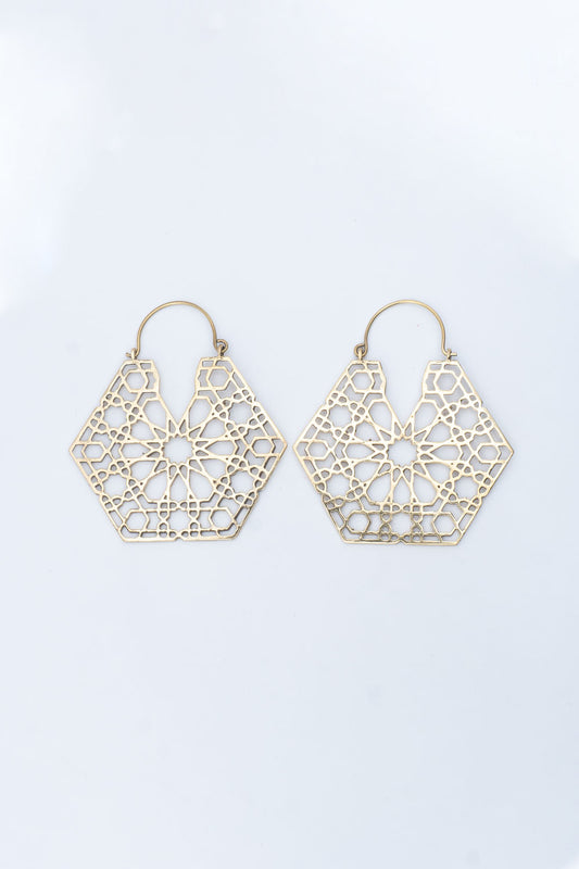 Penta Arabesque Hoop Earrings
