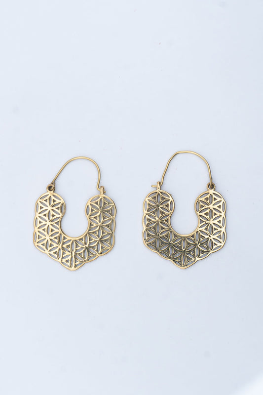 Cee Flower of Life Hoop Earrings