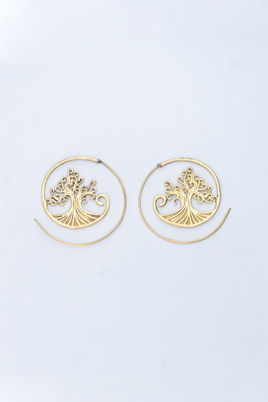Tree of Life Spiral Earrings