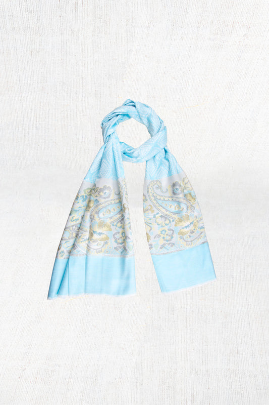 Blue Lagoon Silk Cashmere Scarf