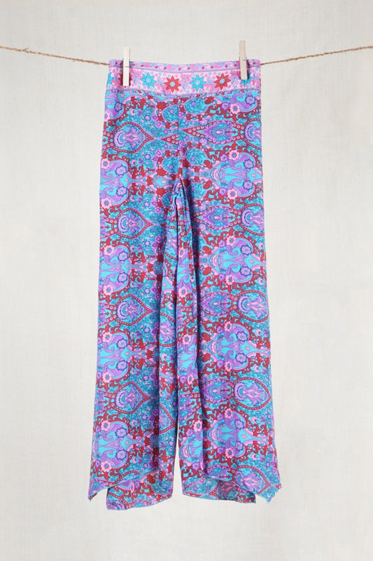 Indigo Lavender Silk Pants