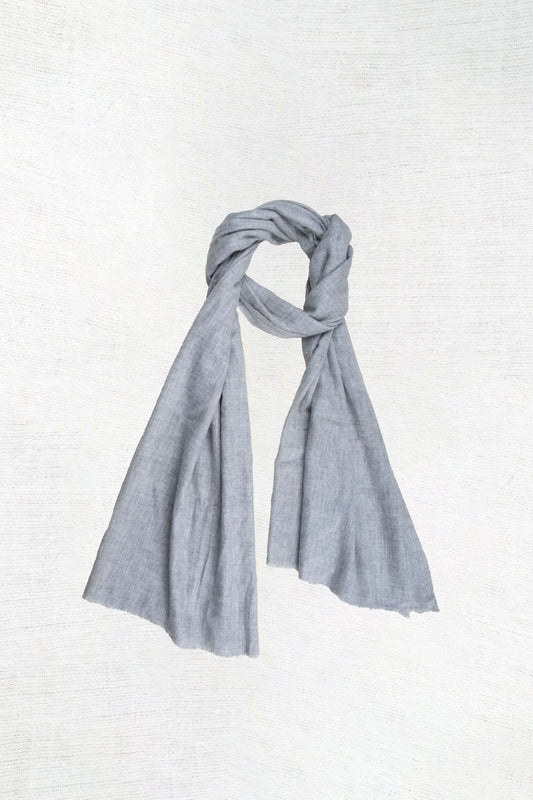 Plain Small Pure Cashmere Shawl (nardo grey)