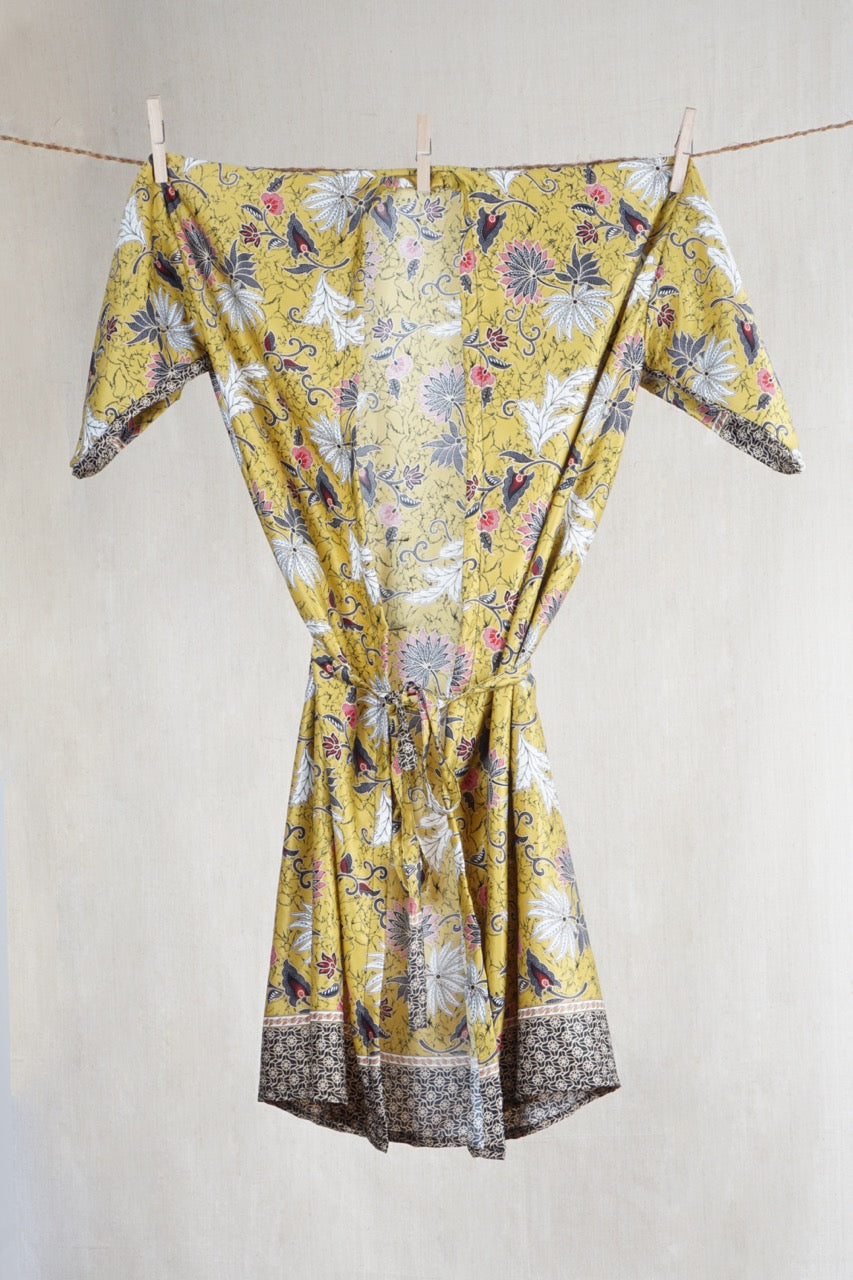 Golden Horizon Balinese Silk Kimono