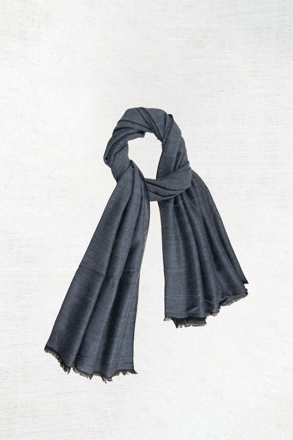 Plain Small Pure Cashmere Shawl  (Dark grey)