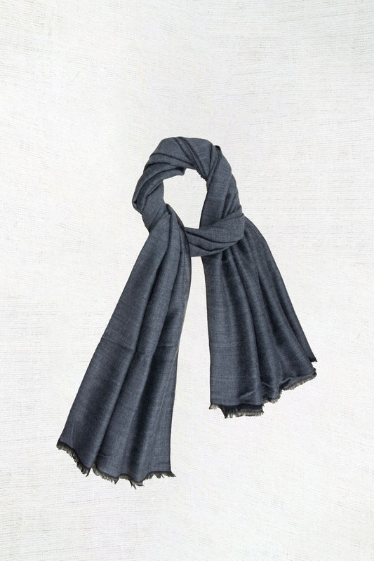 Plain Small Pure Cashmere Shawl  (Dark grey)