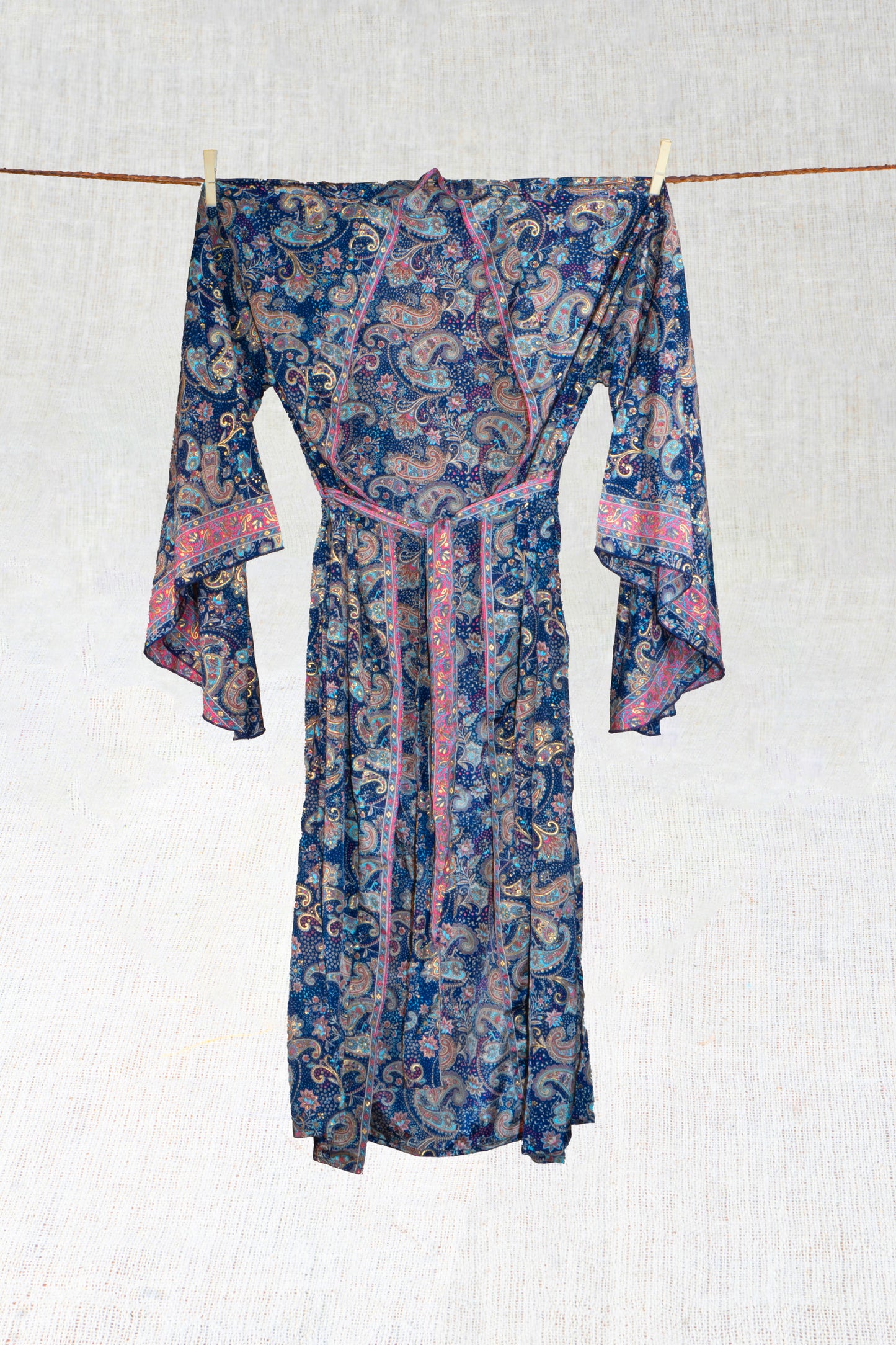Blue Eclipse Silk Kimono
