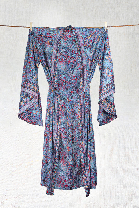 Aqua Mist Silk Kimono