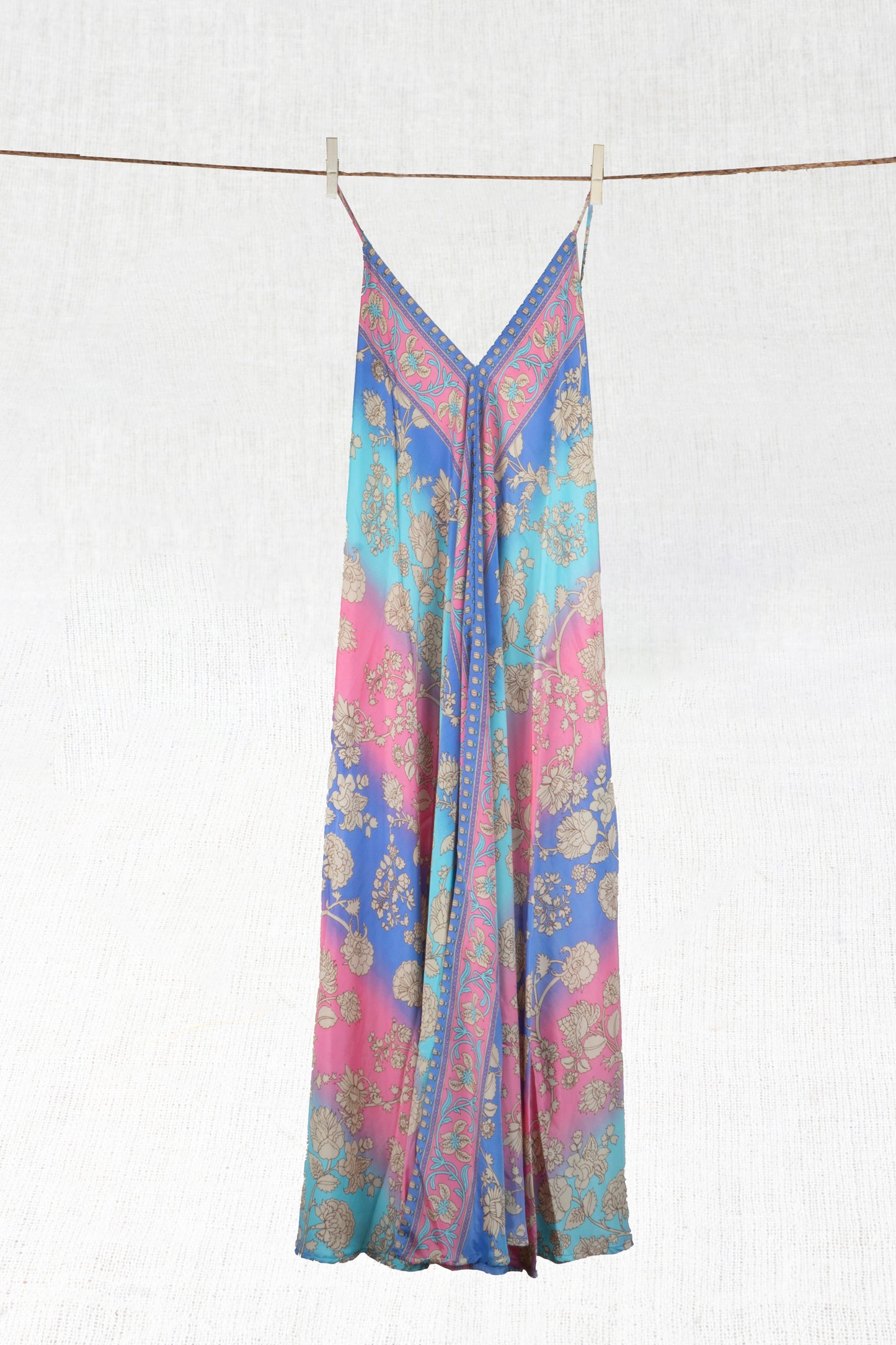 Hazy Taupe Silk Indian Short Dress.