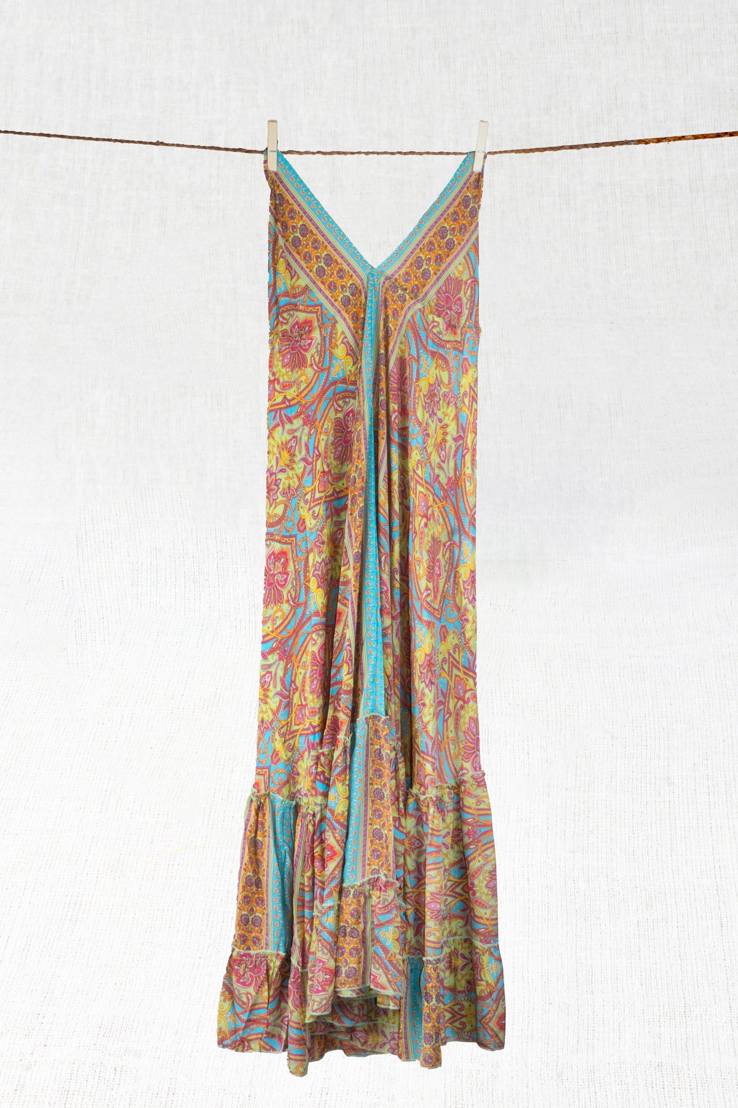 Teal Temptation Silk Indian Long Dress.