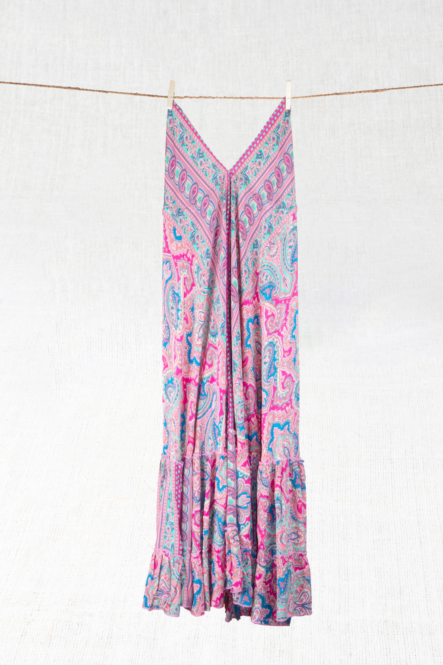 Blushing Bloom Silk Indian Long Dress
