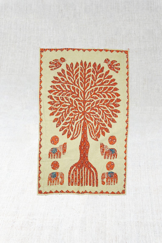 Cherry Charm Tree of Life Hand-Embroidered Tapestry small
