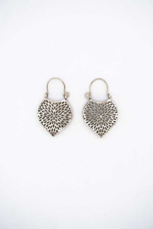 Spades Hoop Brass Earrings