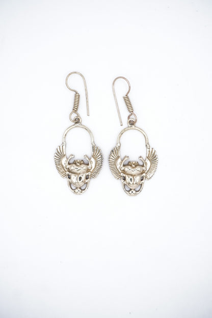Pharaonic Beetle Dangle Earrings