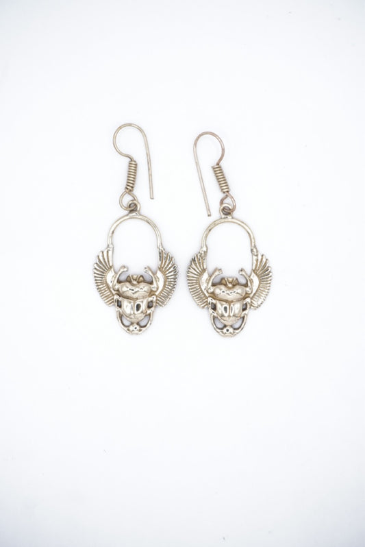 Pharaonic Beetle Dangle Earrings
