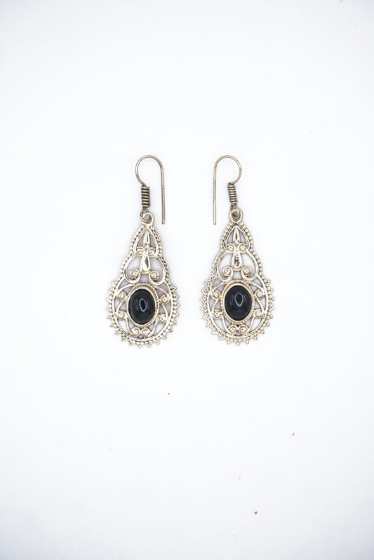 Moonstoned Dangle brass Earrings