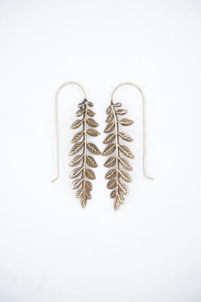 Leafs Dangle Brass Earrings