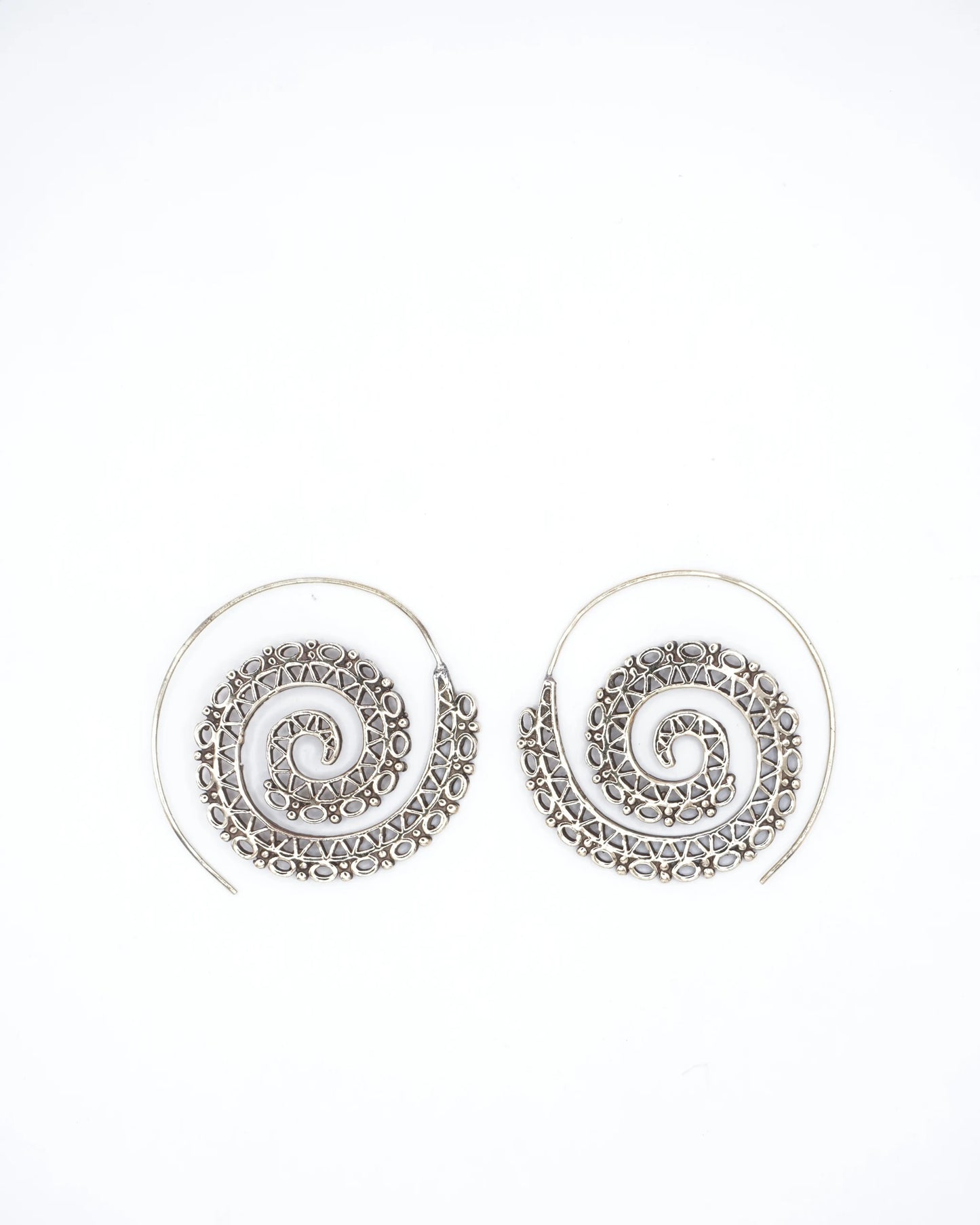 Spiral Tribal Sprial brass Earrings