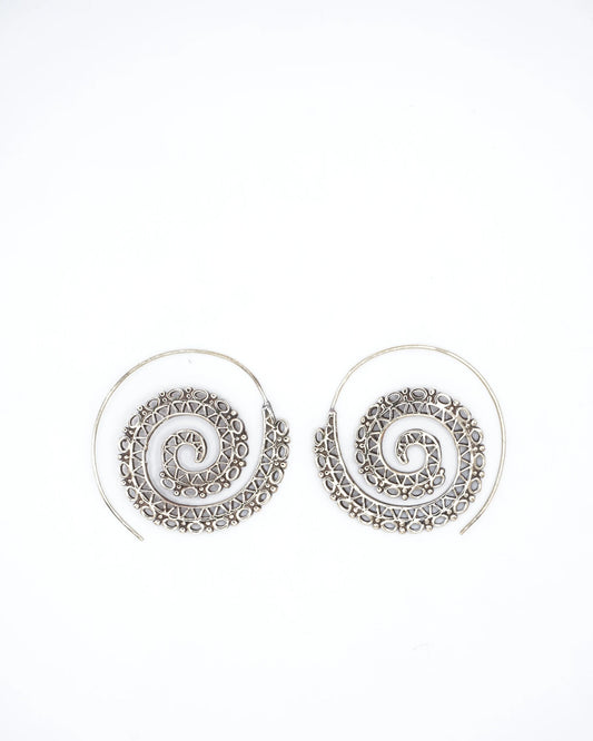 Spiral Tribal Sprial brass Earrings