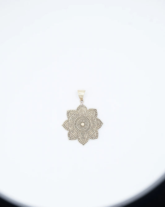 Flower Mandala Brass Pendant