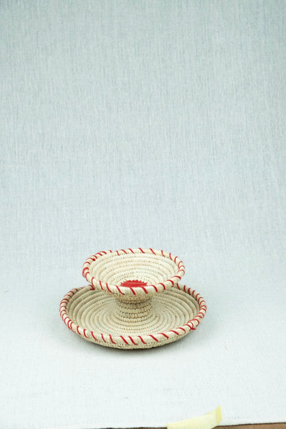 Crimson Stitch Nut Platter L