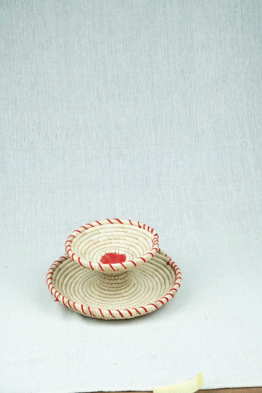 Crimson Stitch Nut Platter L