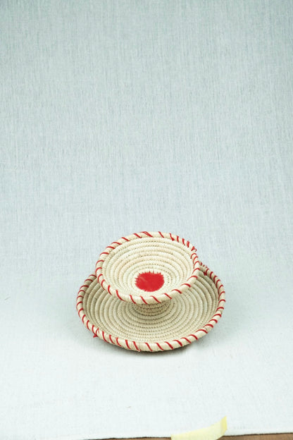 Crimson Stitch Nut Platter L