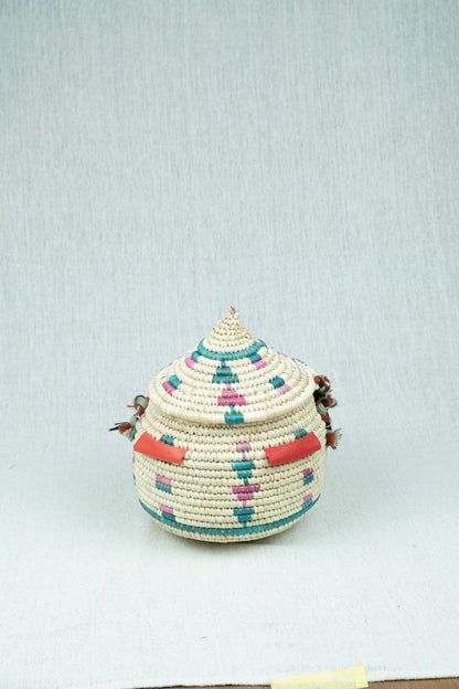 Beige Bliss Palm Wicker Bowl S