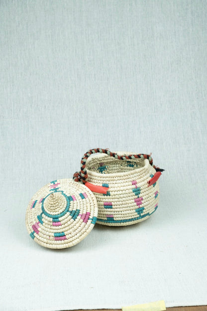Beige Bliss Palm Wicker Bowl S