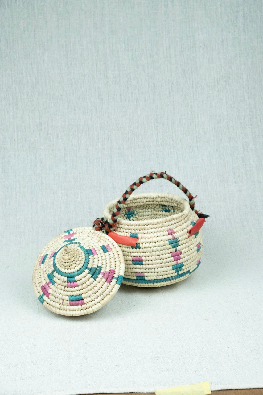 Beige Bliss Palm Wicker Bowl S