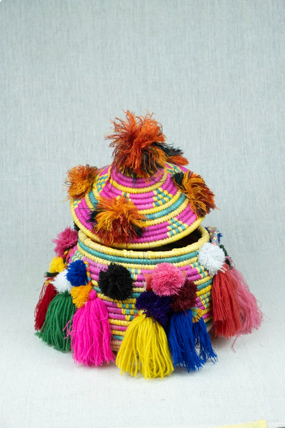 Mankoosha Palm Wicker Bowl L