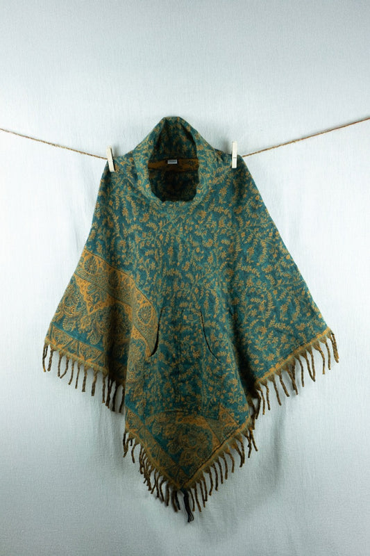 Golden Fern Woolen Poncho
