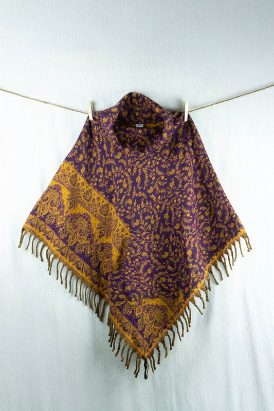 Golden Iris Woolen Poncho